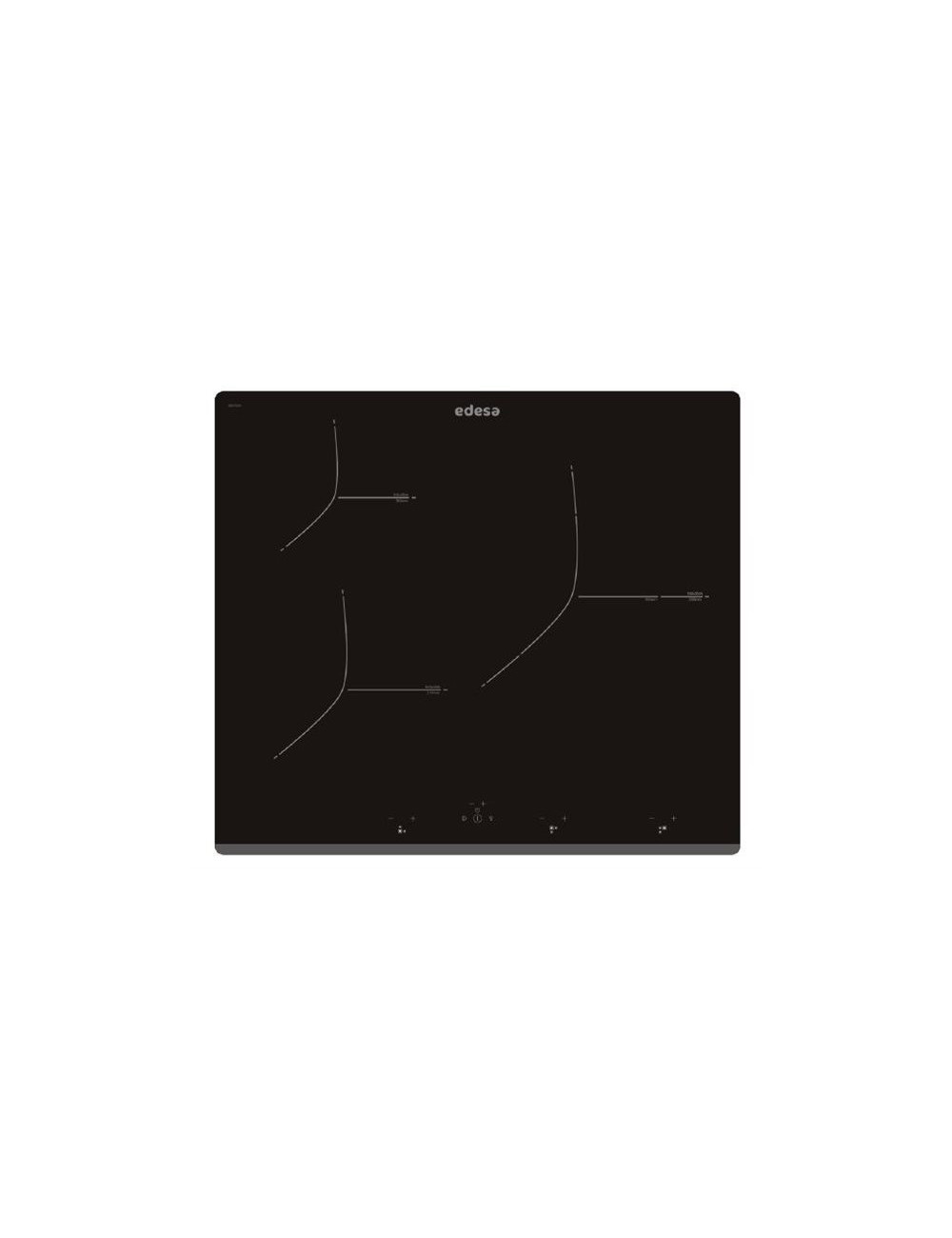Edesa Placa Inducción EIT6329B 60 cm 3 Zonas Bisel Frontal Negra