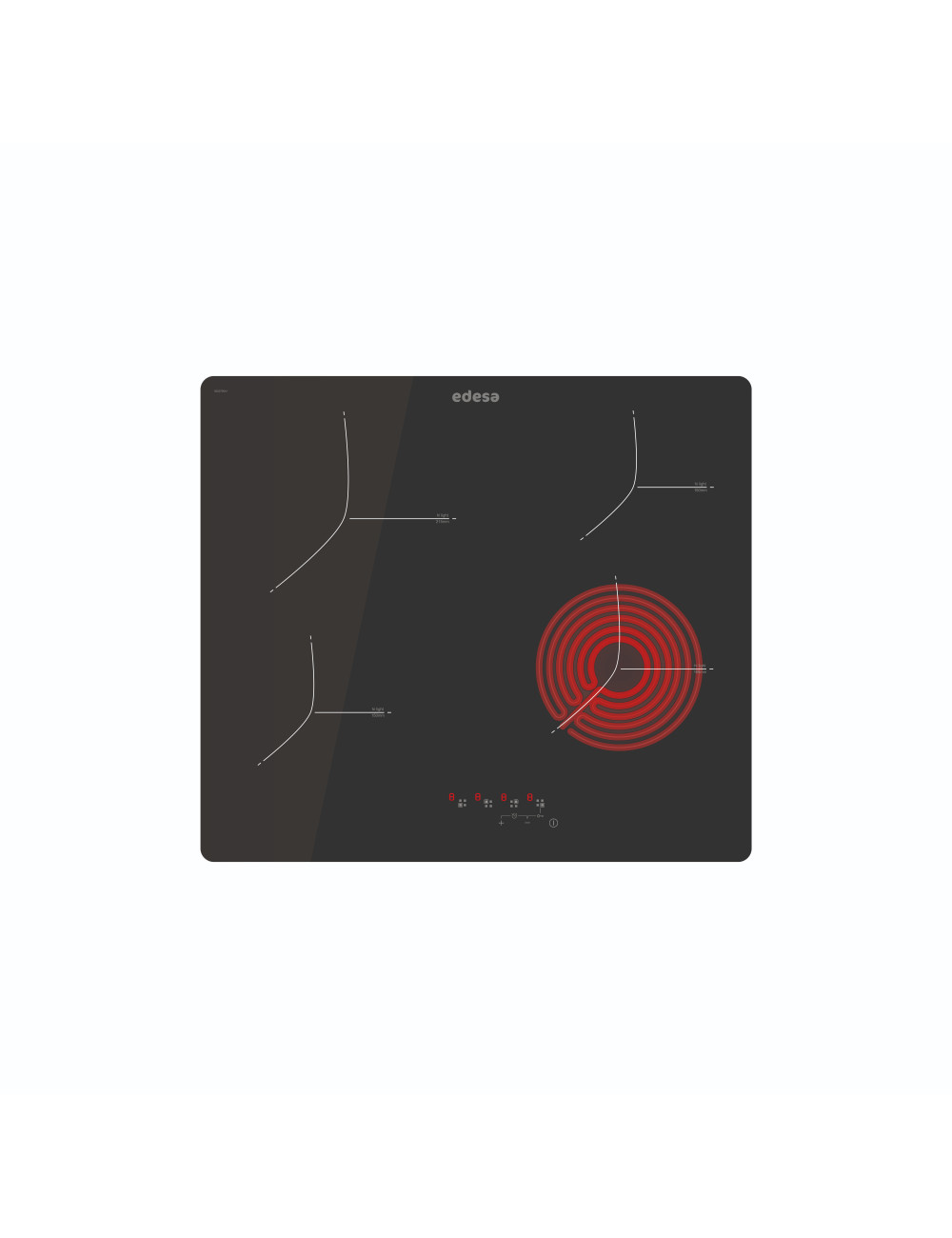 Edesa Placa Vitrocerámica EVT-6422 R 4 Zonas Vidrio Táctil 59cm
