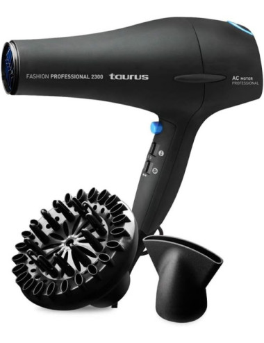 TAURUS SECADOR FASHION 2300 PRO NEGRO 2200W MOTOR AC (HD2300)