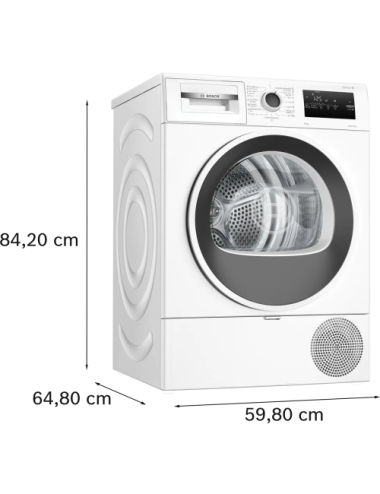 BOSCH Secadora Carga Frontal WTR85V00ES 8kg Bomba de Calor AutoDry Blanco Clase D