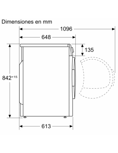 BOSCH Secadora Carga Frontal WTR85V00ES 8kg Bomba de Calor AutoDry Blanco Clase D