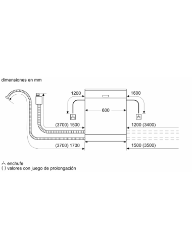 Bosch Lavavajillas SMS4ECW28E Libre Instalación 60 cm 14 Servicios Blanco Clase A