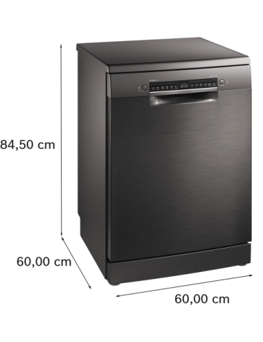 Bosch Lavavajillas SMS4EMC06E 14 Servicios Libre Instalación Negro Inox Clase B Wi-Fi