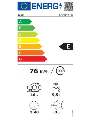 Bosch Lavavajillas SPS4HMW49E 45 cm 10 Servicios Blanco Extra Secado E