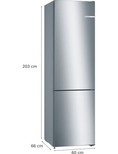 Frigorífico Combi Bosch KGN39VIDB 368L Total NoFrost Inox 203x60 cm VitaFresh Clase D