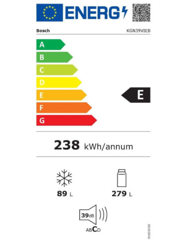 Bosch Frigorífico Combi KGN39VIEB No Frost Inox 368L VitaFresh Clase E