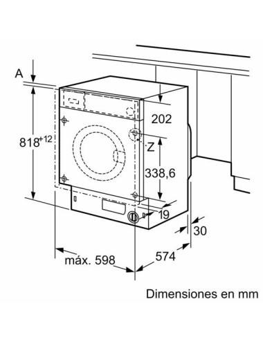 Balay Lavadora Integrable 3TI987B 8 kg 1400 Rpm Blanca Clase C