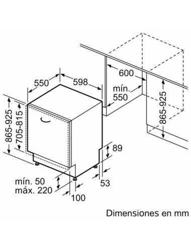 Balay Lavavajillas Integrable 3VH5332DP 13 Servicios 60 cm Acero Inoxidable Clase D