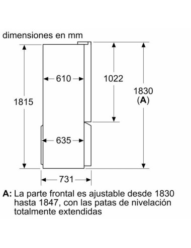 Balay 3KME592XI Frigorífico Americano 3KME592XI 605 L No Frost Acero Antihuellas 183 cm Clase E