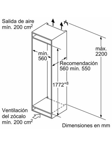 Balay Frigorífico Combi Integrable 3KIE711S 267 L No Frost Blanco Clase E