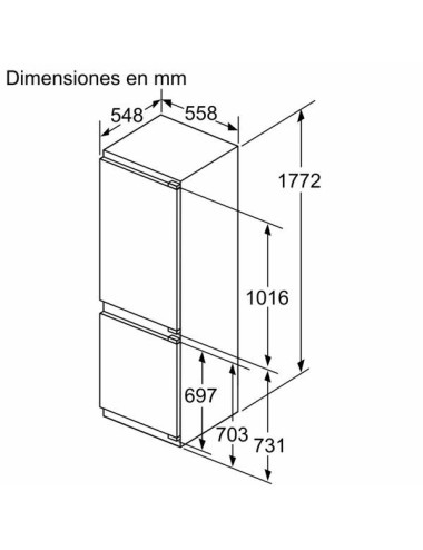 Balay Frigorífico Combi Integrable 3KID767F 381 L No Frost Blanco Clase D