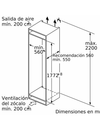 Balay Frigorífico Combi Integrable 3KID767F 381 L No Frost Blanco Clase D