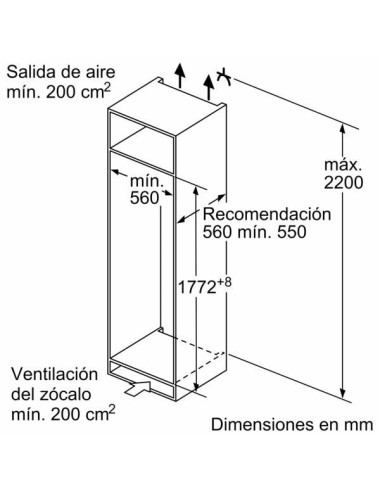 Balay Frigorífico Combi Integrable 3FIE734S 267 L No Frost Inox Antihuellas Clase E