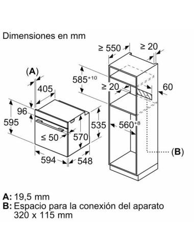 Balay Horno Multifunción 3HB5879B7 71 L Pirolítico Blanco Clase A+
