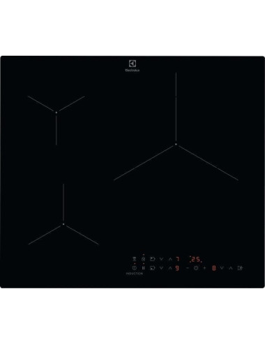 Electrolux EIT61336CB Placa Inducción 60 cm 3 Zonas Sin Marco PowerBoost Hob2Hood Negro