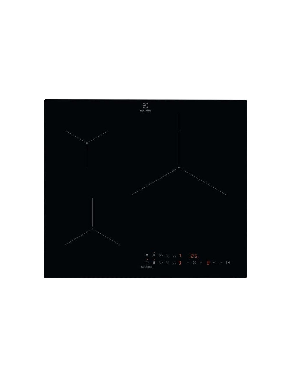 Electrolux EIT61336CB Placa Inducción 60 cm 3 Zonas Sin Marco PowerBoost Hob2Hood Negro