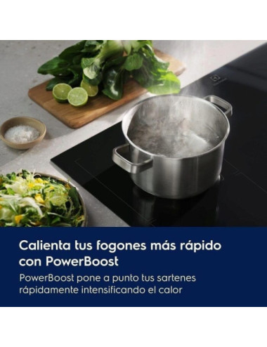 Electrolux EIT61336CB Placa Inducción 60 cm 3 Zonas Sin Marco PowerBoost Hob2Hood Negro