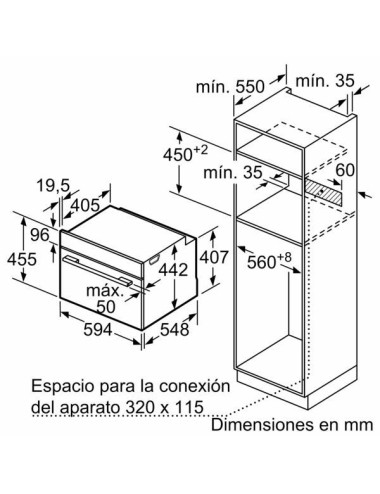 Balay Horno Compacto 3CB4821G3 Pirolítico AirFry 47L Grafito Clase A