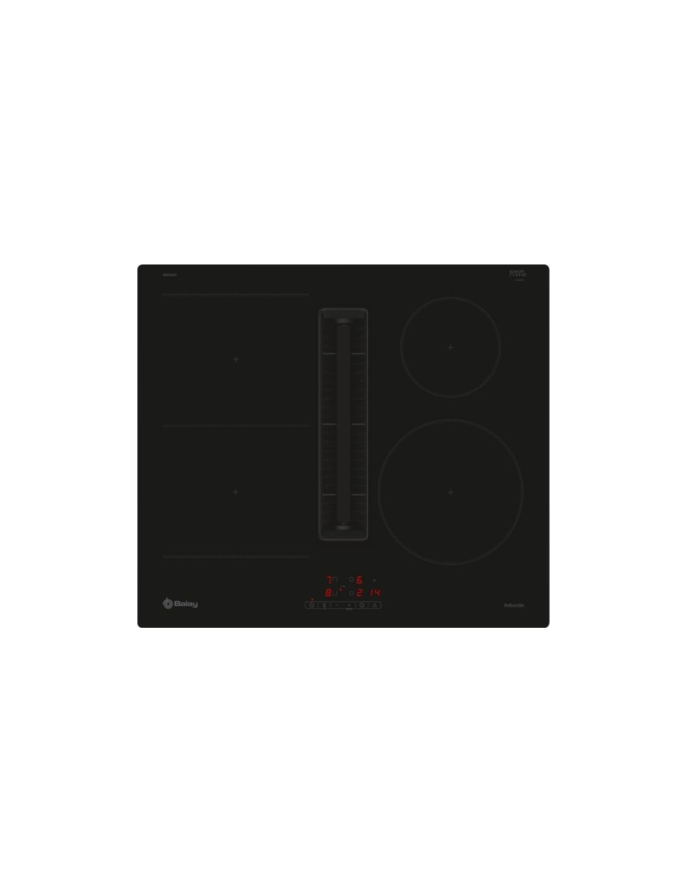 Placa inducción con extractor Balay 3EBC963ER 60 cm Negra 4Z FlexInducción Clase B