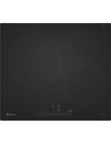Balay Placa Inducción 3EB965MH 60 cm Negra 3 Zonas 7400 W Control Táctil Home Connect