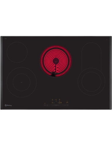 Balay Placa Vitrocerámica 3EB786LQ 80 cm Negra 4 Zonas Biselada Control Deslizante Sprint