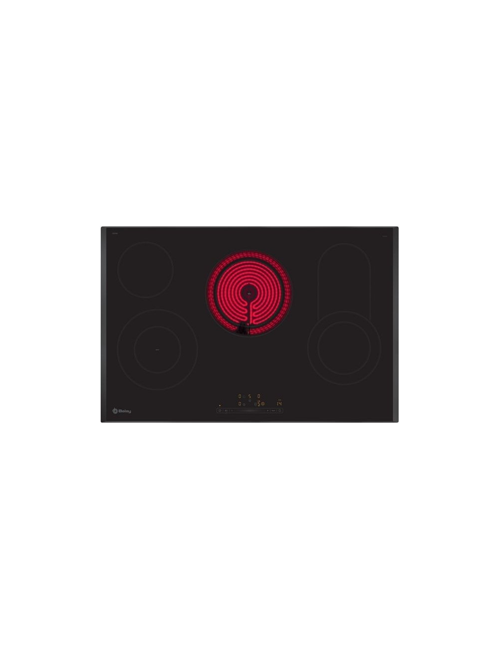 Balay Placa Vitrocerámica 3EB786LQ 80 cm Negra 4 Zonas Biselada Control Deslizante Sprint