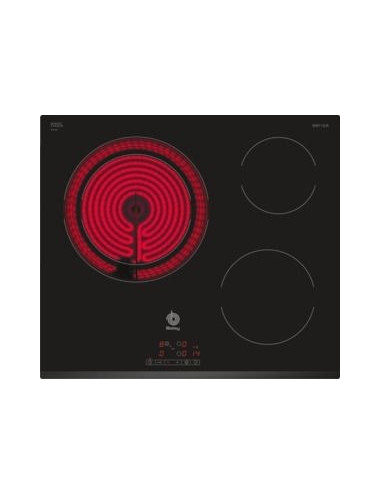 Balay 3EB715LR Placa Vitrocerámica 60 cm Negra 3 Zonas Encastrable Táctil 17 Niveles