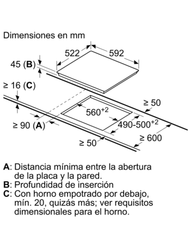 Balay Placa Vitrocerámica 3EB715ER 60 cm Negra 3 Zonas Táctil Integrable 5 700 W