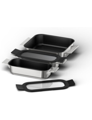 Balay 3AB9FF030 Set de Batería de cocina 3 piezas Negro FlexInducción Recipientes Aptos Horno