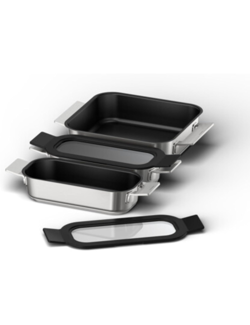 Balay 3AB9FF030 Set de Batería de cocina 3 piezas Negro FlexInducción Recipientes Aptos Horno