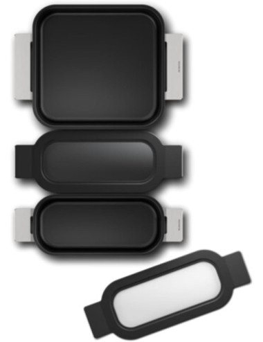 Balay 3AB9FF030 Set de Batería de cocina 3 piezas Negro FlexInducción Recipientes Aptos Horno