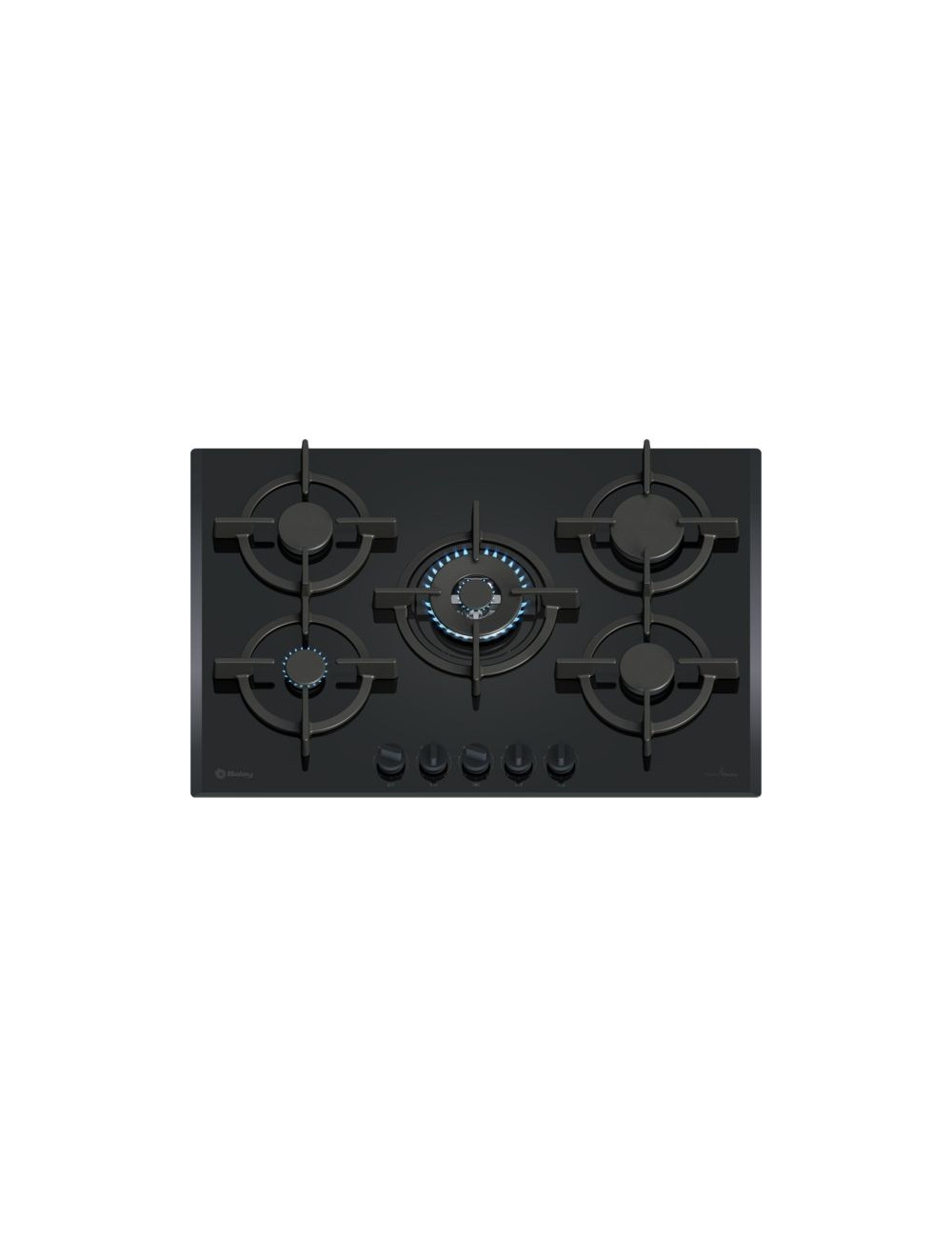 Balay Placa Gas 3ETG676RB 75 cm Cristal Negro 5 Zonas Wok Integrada