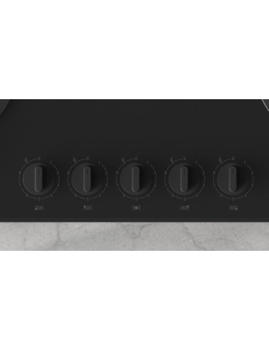 Balay Placa Gas 3ETG676RB 75 cm Cristal Negro 5 Zonas Wok Integrada