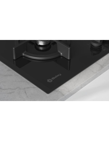 Balay Placa Gas 3ETG676RB 75 cm Cristal Negro 5 Zonas Wok Integrada