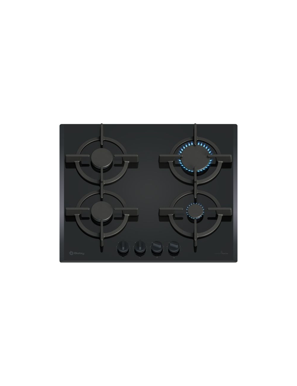 Balay 3ETG664RB Placa de gas 60 cm Negro Cristal Templado 4 Zonas Gas Stop Mandos