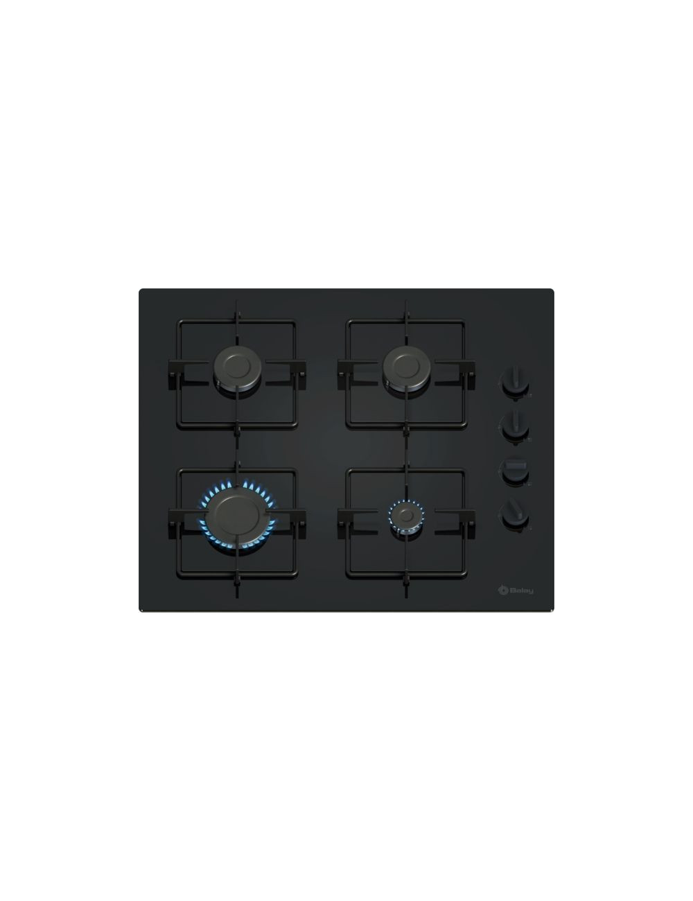 Balay 3ETG464SB Placa Gas 60 cm Cristal Negro 4 Zonas Encastrable GasStop Integrado
