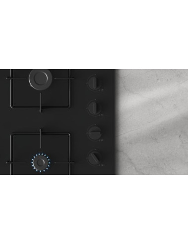 Balay 3ETG464SB Placa Gas 60 cm Cristal Negro 4 Zonas Encastrable GasStop Integrado