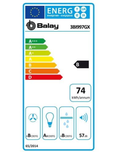 Balay Campana Decorativa Isla 3BI997GX 90cm Inox Clase B