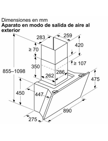 Balay Campana Decorativa 3BC599AN 90cm Cristal Negro Clase A+