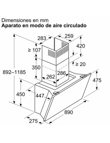 Balay Campana Decorativa 3BC599AN 90cm Cristal Negro Clase A+