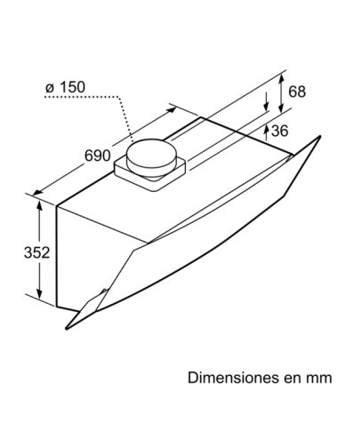 Balay 3BC585GB Campana Decorativa 80 cm Cristal Negro 3 Velocidades LED Clase C