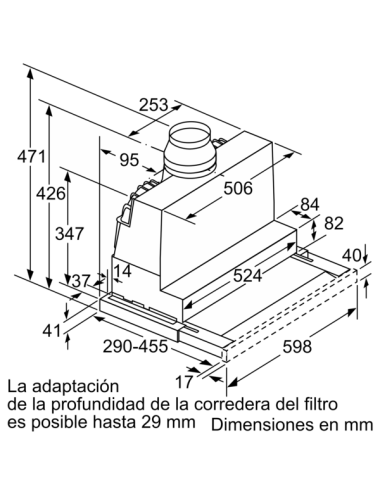 Campana Balay 3bt267mx Campana Telescópica 60cm Balay Inox 728 m³/h Clase A Integrable