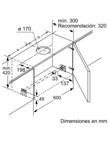 Campana Balay 3bt267mx Campana Telescópica 60cm Balay Inox 728 m³/h Clase A Integrable