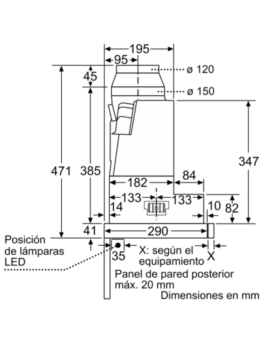 Campana Balay 3bt267mx Campana Telescópica 60cm Balay Inox 728 m³/h Clase A Integrable
