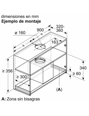 Balay Campana Extractora 3BD997GN Integrable 90cm Negro Cristal LED B