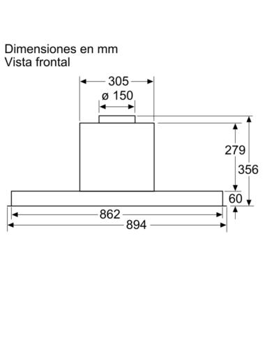 Campana Balay 3BD896MX Integrable 90 cm Inox Cristal 620 m³/h LED Clase A