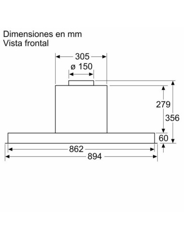 Balay 3BD896MN Campana Integrable 90cm Negra Visera Cristal 620m³/h LED Clase A