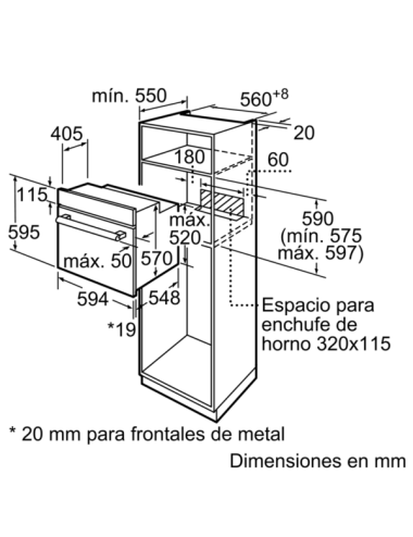 Balay 3HB2030X0 Horno 60cm Multifunción Inox 66L A Integrable Control Comfort Clase A