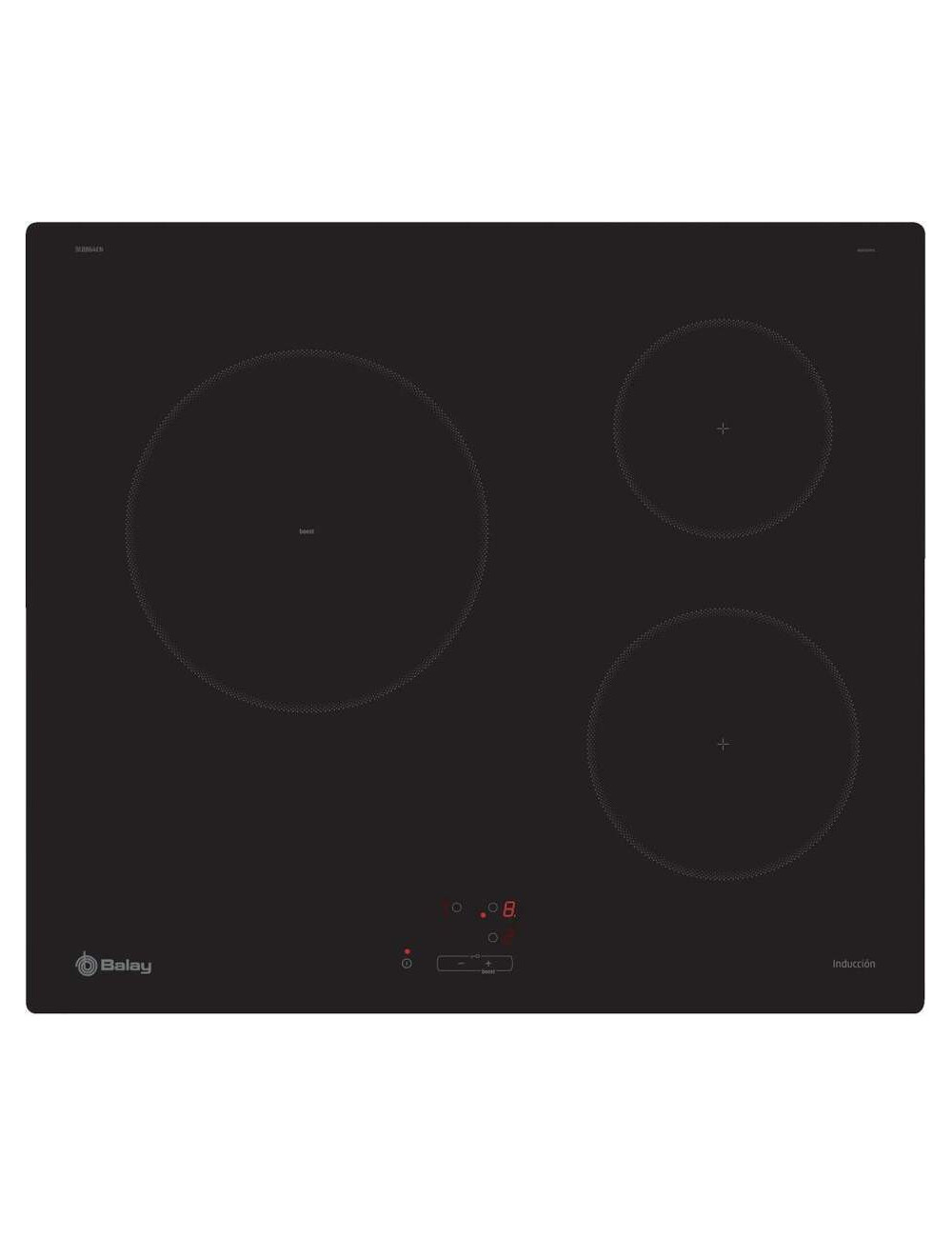 Placa inducción Balay 3EB864EN 3 zonas 60 cm Negra Vitrocerámica Integrable Control Táctil 4600 W