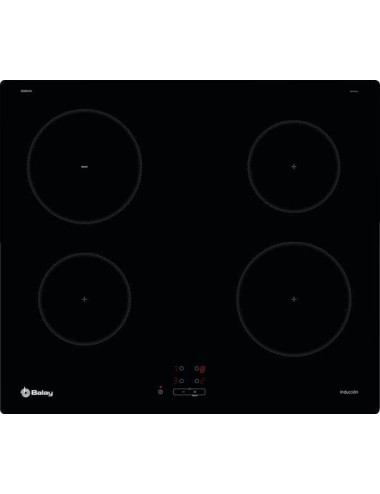 Placa inducción Balay 3EB861EN 4 Zonas 60 cm Negra Control Táctil 4600 W Integrable
